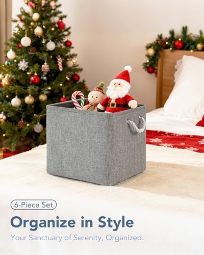 13x15x13 Inch Large Storage Bins with Cotton Rope Handles 6-Pack - Image 3