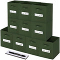 Storage Bins,11" Cube Storage Bin with Labels,10pcs,Dark Green by Anyoneer