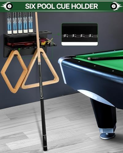 EXTCCT Wall Mount Pool Stick Holder - Billiards Pool Cue Rack, 8-Cue Black - Image 5