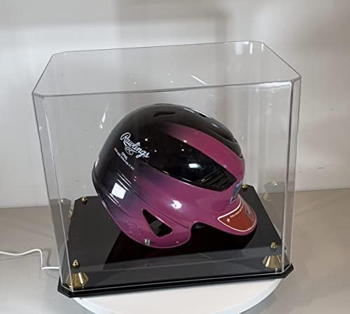 Pro Collector's Football Helmet Display Case Stand aslo fits Full Size Baseball, Ice Hockey, Motorcycle Helmets, One-Piece-Cover for Better Seal, Showcase with 98% UV Protection - Image 5