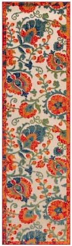 Nourison Home Aloha Red Multicolor 2' x 6' Area Rug - Easy Clean, Non Shedding, Bed Room, Living Room, Dining Room, Kitchen (6' Runner) - Image 3