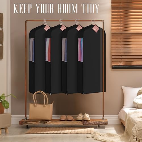 Briwooody Cotton Garment Bags, 2 Sets,Moth Protection,40 x 24 x 6 in, Black - Image 5