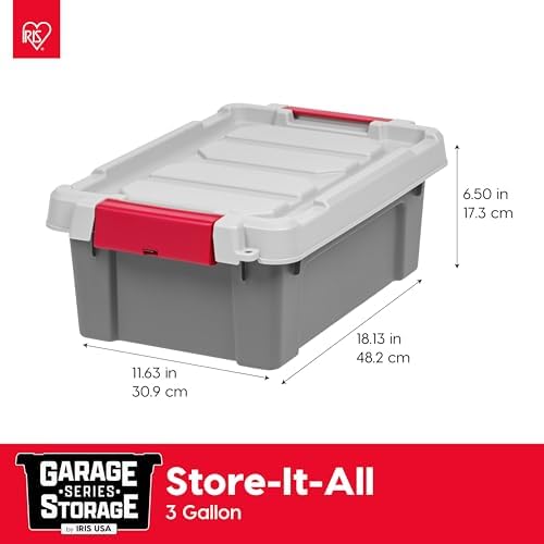 IRIS USA 5-Pack 3 Gal Heavy Duty Lockable Storage Totes with lids, Gray - Image 3