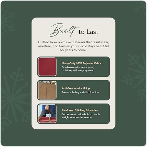 Covermates Wreath Storage Bag, 24" Diameter x 7" H, Red - Image 6