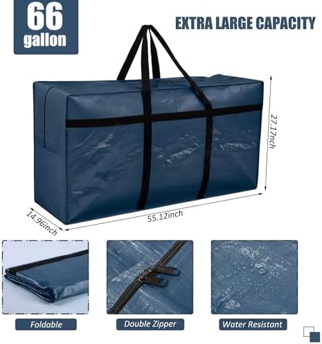 4 Pcs 66 Gallon Extra Large Moving Bags Heavy Duty Storage Bag - Image 2