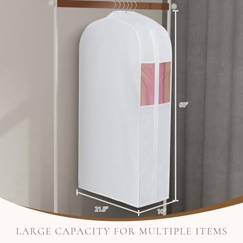 Univivi 60 Inch Cotton Garment Bag for Fur Coat 4 Pack, White - Image 6