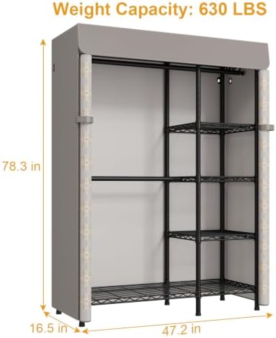 ULIFHOME F2C Clothes Rack with Cover, Brand Custom Dustproof Pattern Cover - Image 5
