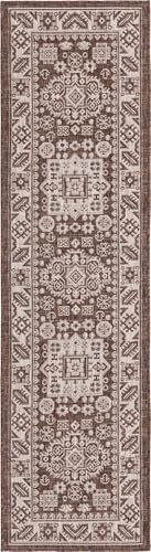Rugs.com - Outdoor Aztec Rug – 8 Ft Runner Brown Indoor/Outdoor Rug – Weather-Resistant Flatweave Runner for Patios, Porches, and Entryways - Image 3