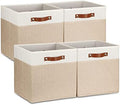 Temary Cube Storage Bins 13 Inch Fabric Storage Cubes Storage Baskets for Shelves Closet Baskets for Cube Storage with Leather Handles, Cloth Organizer Bins for Home by TEMARY