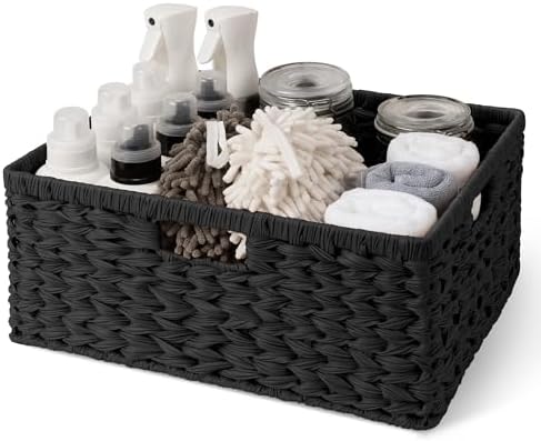 GRANNY SAYS Storage Baskets for Organizing, Waterproof Black Basket, 1-Pack by GRANNYSAYS