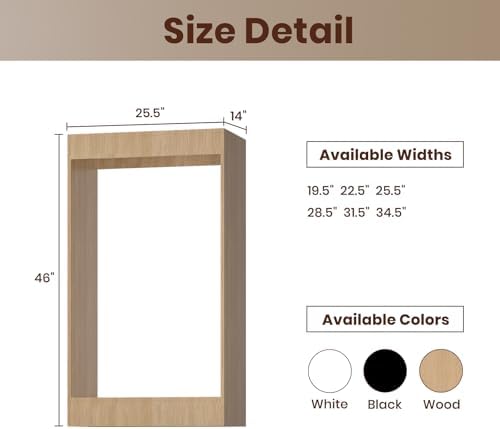 ROOMTEC 25.5" Double Hanging Closet Unit, Modular Closet System with Hanging Rod, Wardrobe Organizer for Bedroom or Walk-in Closet, Wall Mounted, Customizable Clothes Storage Unit, Wood - Image 2