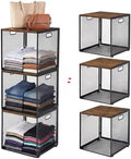 AceOrbit 3 Pcs Stackable Closet Storage Bins 12"x12"x12" Dark by Unknown