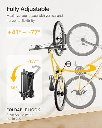 monTEK Heavy Duty Swivel Bike Wall Mount Holds Up to 77lbs, 3 Pack - Image 3