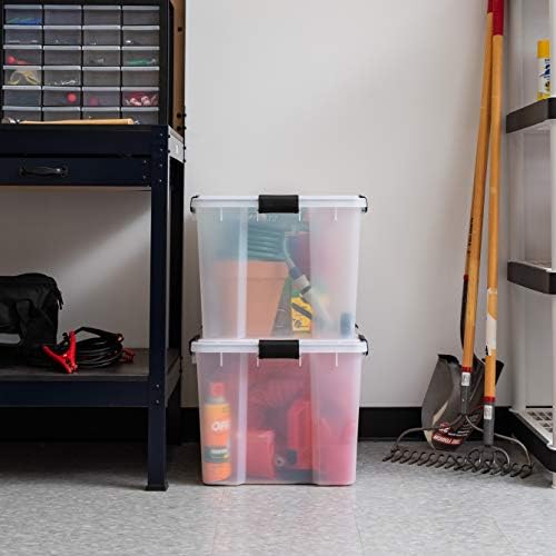 IRIS USA 2 Pack WeatherPro Plastic Storage Bins with Lids, 74 Qt, Black - Image 6
