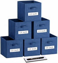 Storage Bins,13 Inch Cube Storage Bin with Labels,6pcs,Navy Blue by Anyoneer
