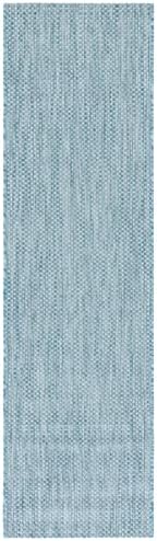 SAFAVIEH Courtyard Outdoor Runner Rug 2'3"x20', Aqua & Grey CY8521-37121 - Image 3