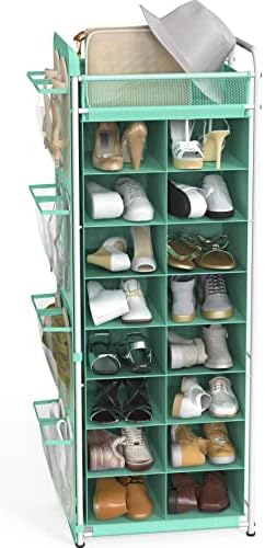Simple Houseware 16 Cube Shoe Stand Tower Rack 8 Tier, Turquoise - Image 7