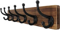 WEBI Rustic Coat Rack Wall Mount,24" Long 6 Cast Iron Coat Hooks Wall Mounted,Heavy Duty Wood Wall Coat Hanger Hooks for Hanging Coats,Jacket,Clothes,Backpack,Farmhouse,Brown by WEBI