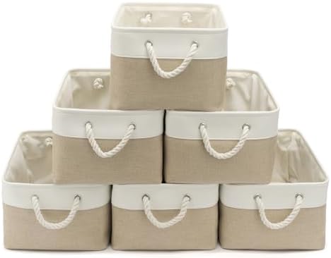 15.7x11.8x8.26 Inch Fabric Large Storage Bins with Handles 6 Pack by VQRTEXAStorageBasket