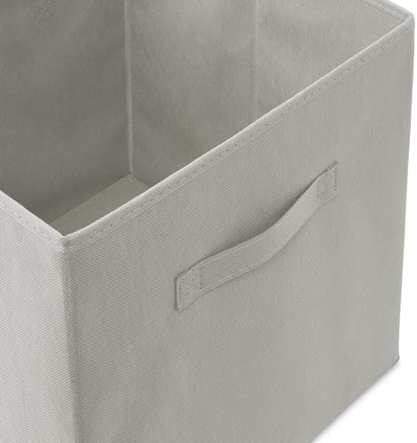 Casafield Set of 12 Collapsible Fabric Cube Storage Bins, Light Gray - 13" Foldable Cloth Baskets for Shelves, Cubby Organizers & More - Image 3