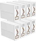 8 Pack Bed Sheets Organizers And Storage,Sheets Set Folder Keeper with Handle,Foldable Bedding Storage Box For Linen Closet,Duvet Cover(King Size-3.7 Gal,White) by BigPonPon