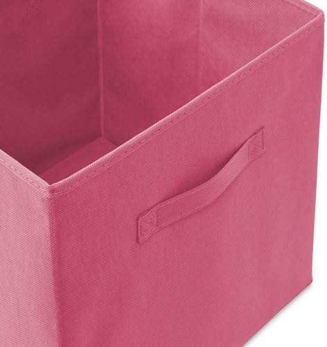 Casafield Set of 12 Collapsible Fabric Cube Storage Bins, Hot Pink - 13" Foldable Cloth Baskets for Shelves, Cubby Organizers & More - Image 3
