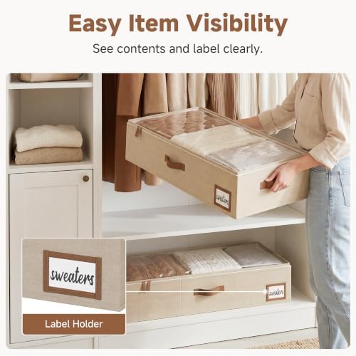 StorageWorks 6 Inch Low Profile Under Bed Storage Containers with Clear Lid - Image 3