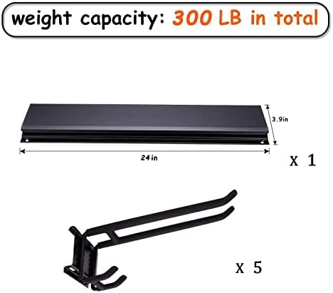 Ultrawall 24-Inch Wall Mounted Ski Rack, Holds Up to 300lbs, Powder-Coated Steel with Rubber Coating, Customizable Spacing, Easy Installation - Image 2