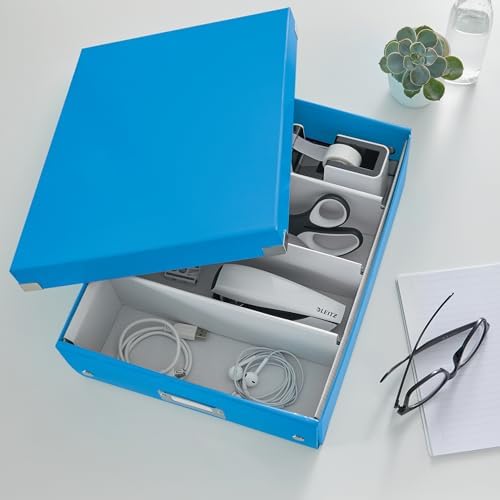 Leitz A5 Storage Box, Click and Store Range 60430001 - Small, Blue Organiser Box A4 - Image 2