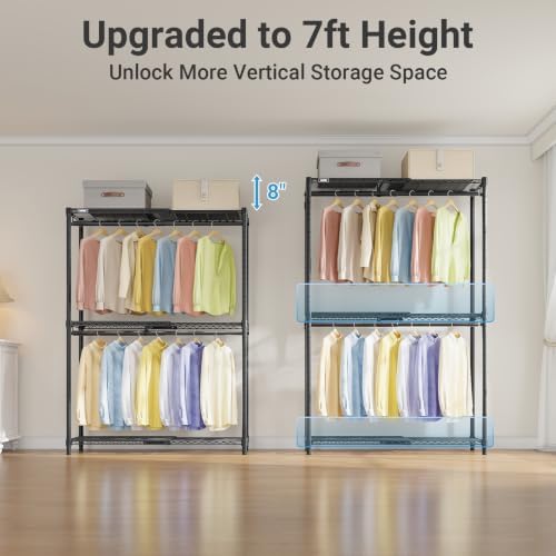VIPEK X1 Max Expandable Clothes Rack, 7ft Extra Tall Closet System, Black - Image 3