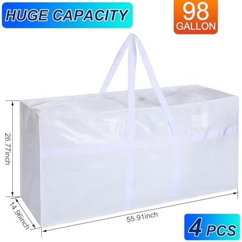 Windyun 4 Pack 98 Gallon Extra Large Moving Bags XXL Heavy Duty Storage Bag - Image 3