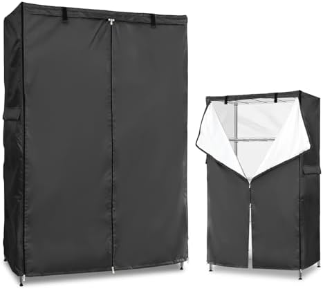 Wire Rack Covers,Heavy Duty 600D Dustproof Waterproof Storage Rack Covers for Metal Shelves,Storage Shelf Cover with Zipper for Wire Shlef,48''W x 18''D x 82''H,Black by Dalema