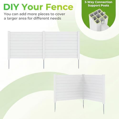 GIANTEX No-Dig Air Conditioner Fence, 4 Panels, 48''W x 36''H, White - Image 6