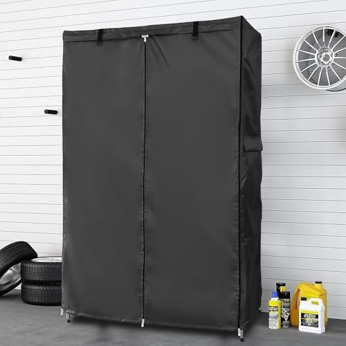 Waterproof Shelf Cover,Outdoor 600D Heavy Duty Dustproof Storage Shelves Cover,48''x24''x72'' Shelf Covers for Wire Shelving with Zippers,Storage Rack Covers with Clear Front - Image 2