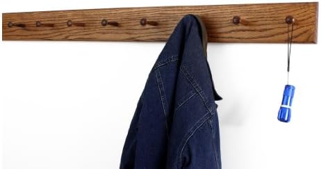 Solid Oak Xtra-Wide Shaker Peg Rack -Made in The USA - Chestnut Stain 23 x 4.5 Inch Xtra Wide with 4 Pegs - Image 3