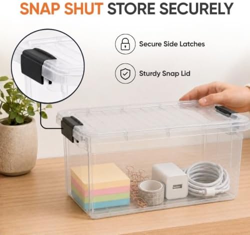 Superio 2.5 Quart Clear Plastic Storage Boxes with Lids, Stackable Organizer Containers, BPA-Free Storage Bins for Home, Office, School & Dorm, 8 Pack - Image 6
