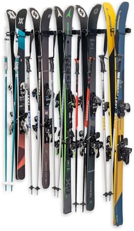 StoreYourBoard Ski Wall Mount Rack, Holds 5 Pairs of Skis, Supports 300 lbs by StoreYourBoard
