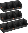 Homsorout Fabric Closet Storage Cubes - 10 Pack Square Storage Bins with Dual Handles for Clothes, Towels, Toys, Cube Storage Organizers for Bedroom, Nursery, Shelves, Closet, Small Spaces, Black by Homsorout