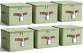 6 Pack Fabric Closet Storage Bins with Lids, 10×8×7 in, Green by Unknown