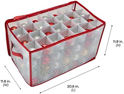 Simplify Organizer Container, Holds Total of 448 Amongst 4 Bags, 2.5” Slots, Durable, See Through for Easy Viewing ornament storage, 112 Count-4PK, Red (AZ-710011-4PK) - Image 6