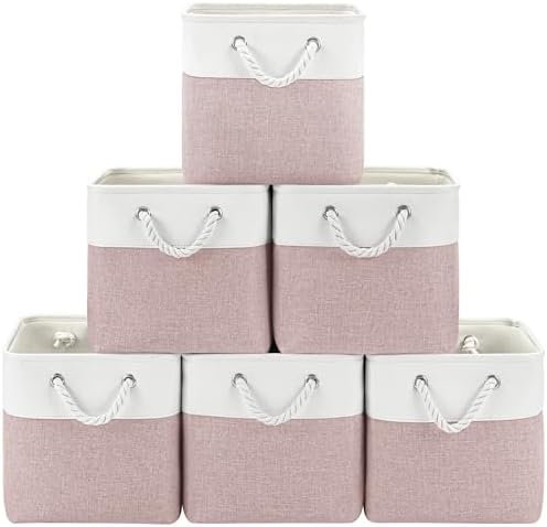 Patvingot 11-Inch Fabric Cube Storage Bins with Handles,6 Pack,Foldable by Patvingot