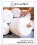 Roll&Stack Storage Bag Organizer, Set for 3 (XL1 L2 M2 S2), White - Perfect for Comforters, Blankets, Bedding, Bulky Clothes, and Puffer Jackets, Breathable, Dustproof, Washable, and Durable by Roll+%26+Stack