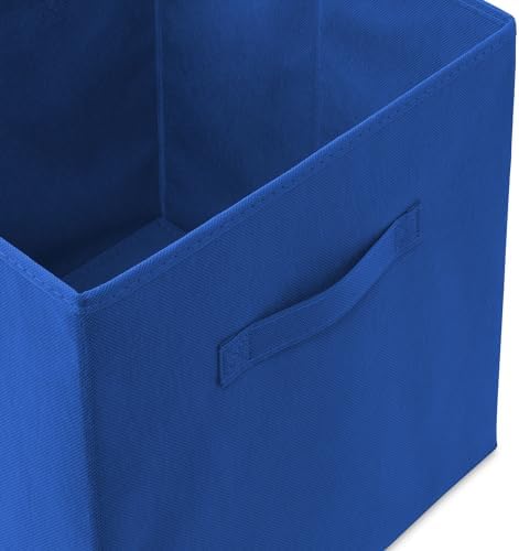 Casafield Set of 12 Collapsible Fabric Cube Storage Bins, Royal Blue - 13" Foldable Cloth Baskets for Shelves, Cubby Organizers & More - Image 3