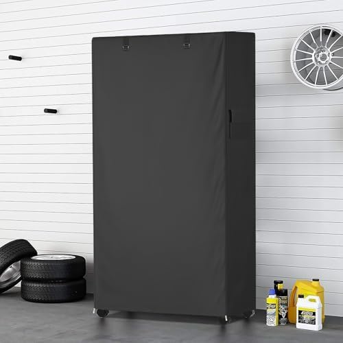 Storage Shelf Cover,Outdoor Heavy Duty 600D 36''W x 14''D x 72''H Dustproof Waterproof Shelf Covers for Wire Shelving,Storage Rack Cover with Zipper - Image 2
