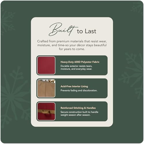 Covermates Adjustable Ornament Storage Bag, 19.25" W x 13" D x 12.5" H, Red - Image 6