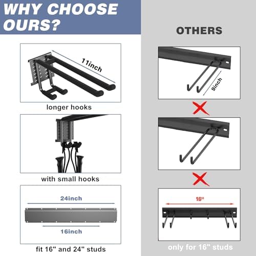 WALMANN Garage Storage Organization Wall Ski Rack 8 Pairs of Skis - Image 6