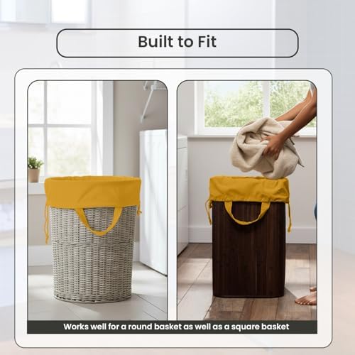 LFH Home Large Premium Cotton Rich Canvas Laundry Bag with Drawstring and Handles Heavy Duty, Multi-Use, and Washable for Home, Travel, College or Storage 24x36 (Pack of 2)-Yellow - Image 7