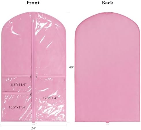 Univivi 40 Inch Dance Costume Garment Bags for Dancers, Pink, 12 Pack - Image 2