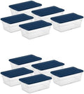 Sterilite Stackable 6 Quart Home Storage Box with Handles and Lid for Efficient, Space Saving Household Storage and Organization, (10 Pack) by Sterilite