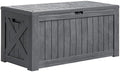 Greesum 120 Gallon Deck Box, Resin Outdoor Storage Container, Gray by BuynowfromGreesum